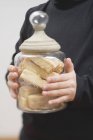 Jar full of shortbread — Stock Photo