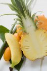 Exotic fruits with pineapple — Stock Photo