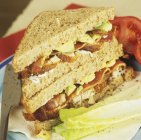 Sándwich de pollo y aguacate - foto de stock