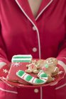 Assiette de biscuits de Noël — Photo de stock