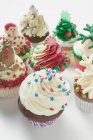 Assorted cupcakes for Christmas — Stock Photo