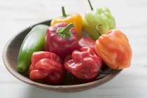 Gemischte Paprika und Chilischoten — Stockfoto