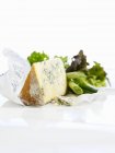 Blue cheese with spring onions — Stock Photo