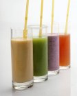 Fruit and vegetable smoothies — Stock Photo