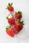 Fresh Strawberries in water — Stock Photo