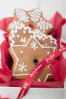 Decorated gingerbread in box — Stock Photo