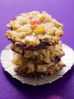Closeup view of stacked Florentines with chocolate — Stock Photo