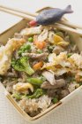 Egg fried rice with pork — Stock Photo
