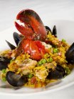 Paella plat de riz espagnol — Photo de stock