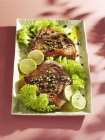 Tuna steaks with capers — Stock Photo