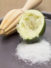 Squeezed half of lime — Stock Photo