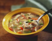 Cucchiaio di zuppa di pollo — Foto stock