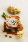 Crispy suckling pig with risotto — Stock Photo