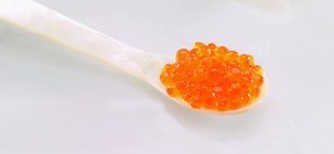 Spoonfull of trout caviar — Stock Photo