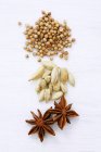 Зоряний аніс і насіння коріандру — стокове фото