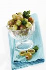 Gooseberries in dessert glass — Stock Photo