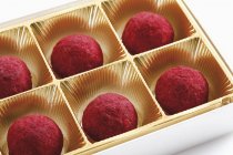 Tartufi di cioccolato in scatola — Foto stock