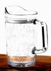Closeup view of glass jug of water — Stock Photo