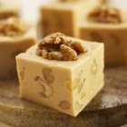Closeup view of maple walnut Fudge on marble cutting board — Stock Photo