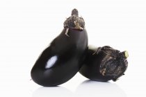 Ripe black aubergines — Stock Photo