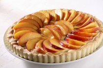 Closeup view of Crostata pie with peaches — Stock Photo