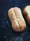 Білі хліби на стійці дроту — стокове фото