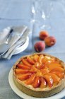 Fresh apricot cream tart — Stock Photo
