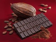 Barretta di cioccolato, cacao — Foto stock