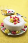 Cake with marzipan decorations — Stock Photo