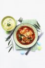 Monkfish in tomato sauce — Stock Photo