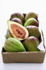 Fresh figs in cardboard box — Stock Photo
