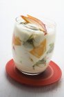 Yoghurt cream in glass — Stock Photo