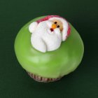 Cupcake com decoração de Natal Pai — Fotografia de Stock