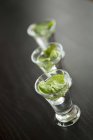 Closeup view of mint tea in three glasses — Stock Photo
