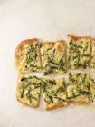 Sliced Asparagus pizza — Stock Photo