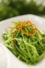 Vista close-up de fio de salada de pepino verde na tigela — Fotografia de Stock