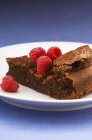 Piece of flourless chocolate cake — Stock Photo