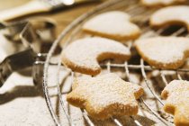 Biscuits sprinkled with icing sugar — Stock Photo