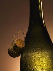 Bouteille de champagne avec liège — Photo de stock