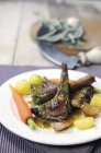 Lamb chops with potatoes — Stock Photo