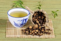 Cup of Notopterygium root tea — Stock Photo