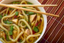 Udon noodles with vegetables — Stock Photo