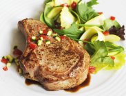 Veal Chop with Salad — Stock Photo