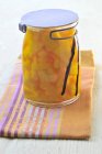 Jar of pineapple compote — Stock Photo