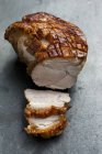 Partly sliced Roasted pork — Stock Photo