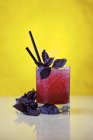 Red Basil Smash cocktail — Stock Photo