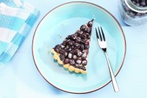 Slice of blueberry tart — Stock Photo