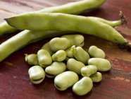 Haricots et gousses de fava frais — Photo de stock