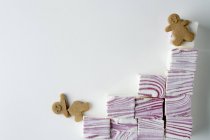 Marshmallows de hortelã empilhados — Fotografia de Stock