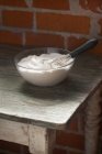 Meringue in a Bowl with Whisk — Stock Photo